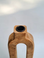 Abstract Hand-Carved Wooden candle stand
