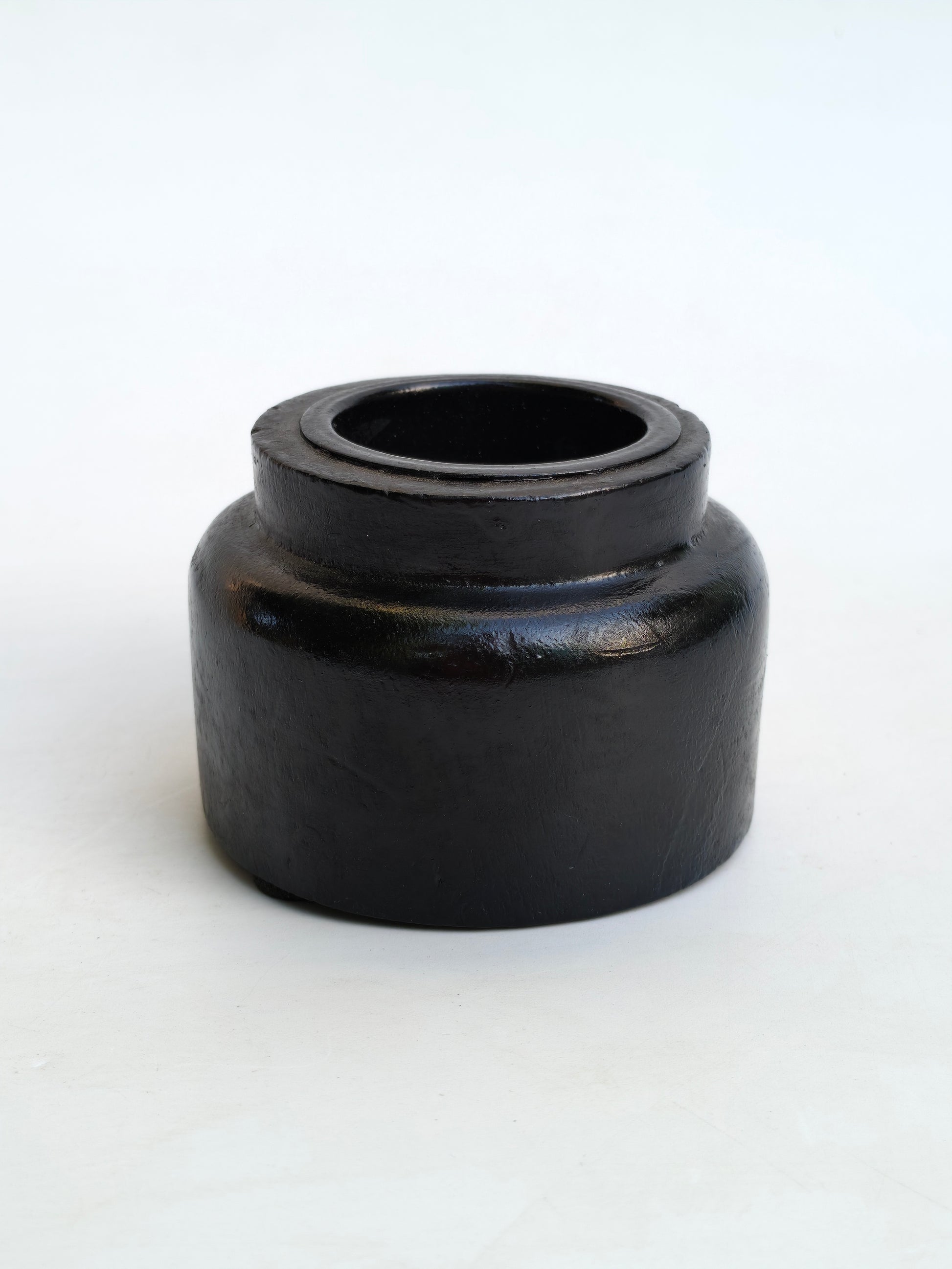Minimalist Matte Black Decorative Jar