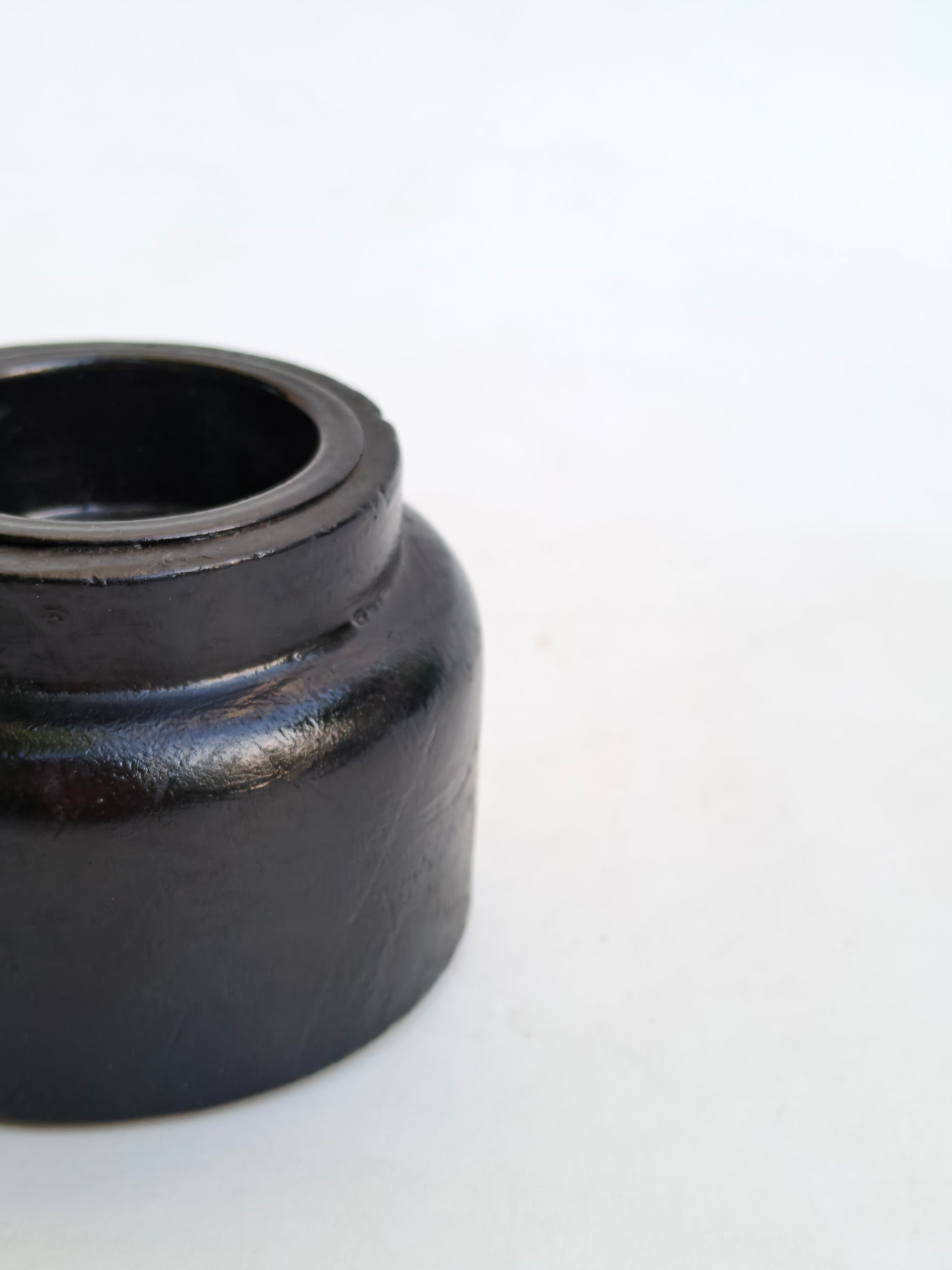 Minimalist Matte Black Decorative Jar