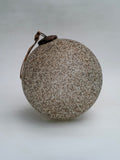 Large Beaded White & Gold Sphere Ornament