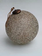Large Beaded White & Gold Sphere Ornament