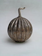 Tall Distressed Silver Mercury Glass Pumpkin Decor