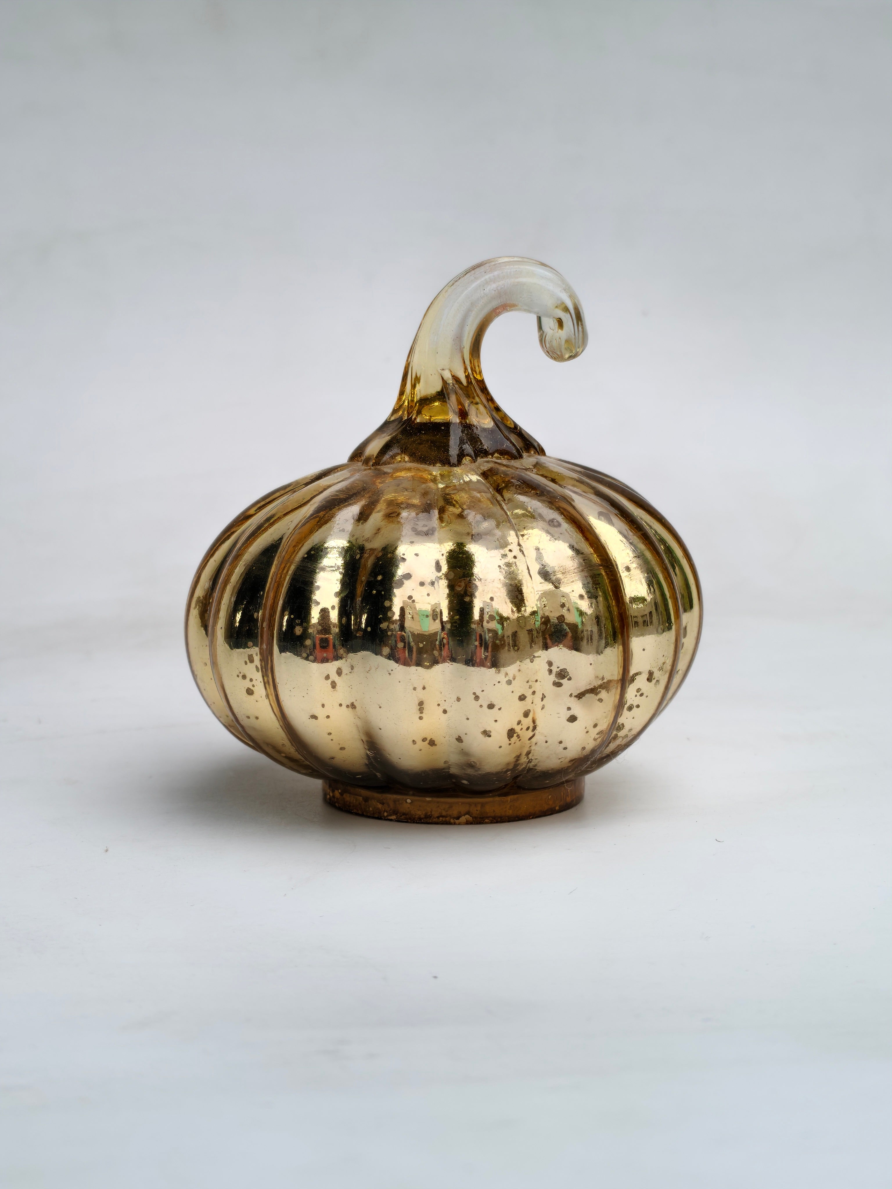 Mini Gold Mercury Glass Pumpkin Decor