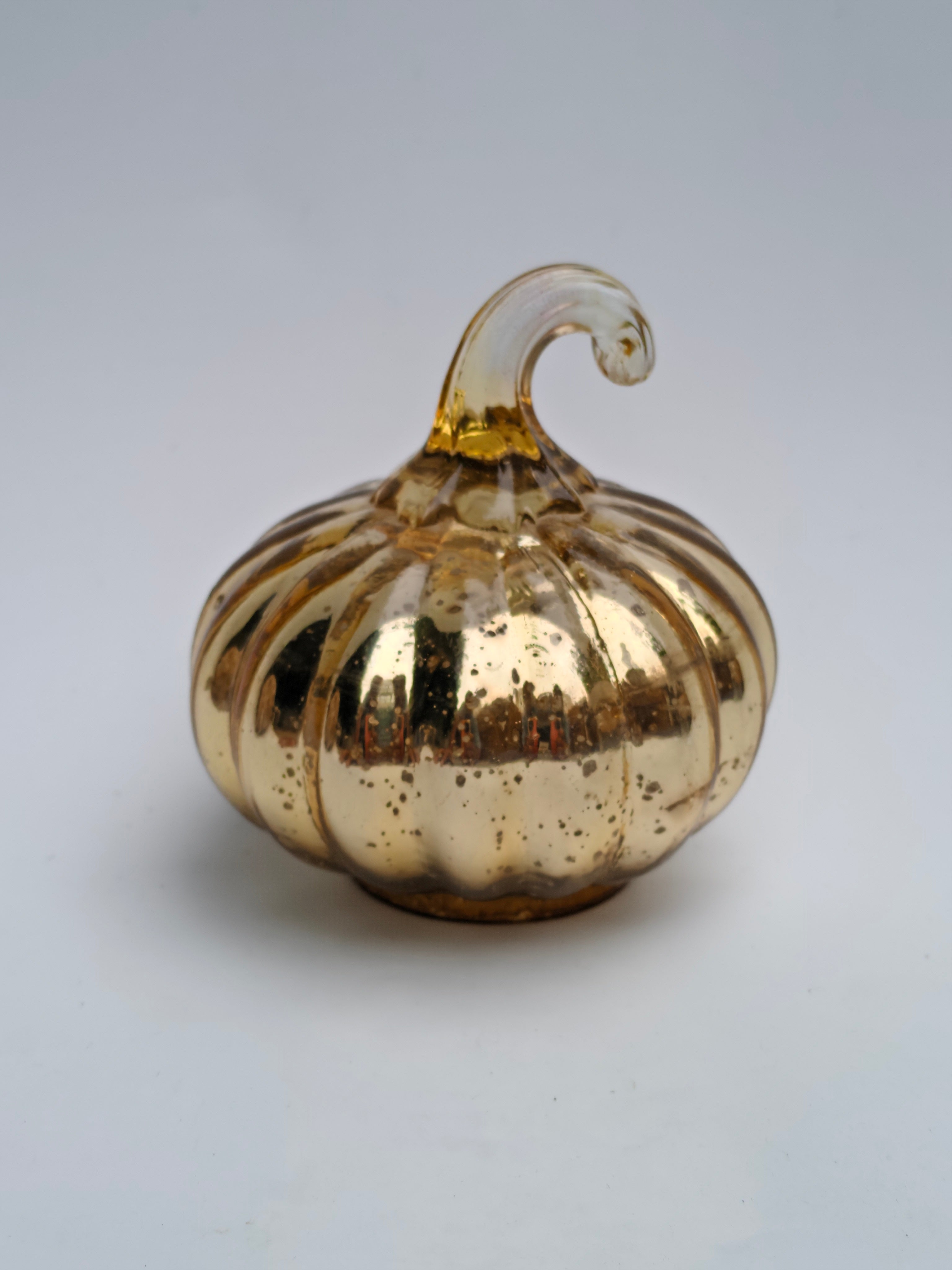 Mini Gold Mercury Glass Pumpkin Decor