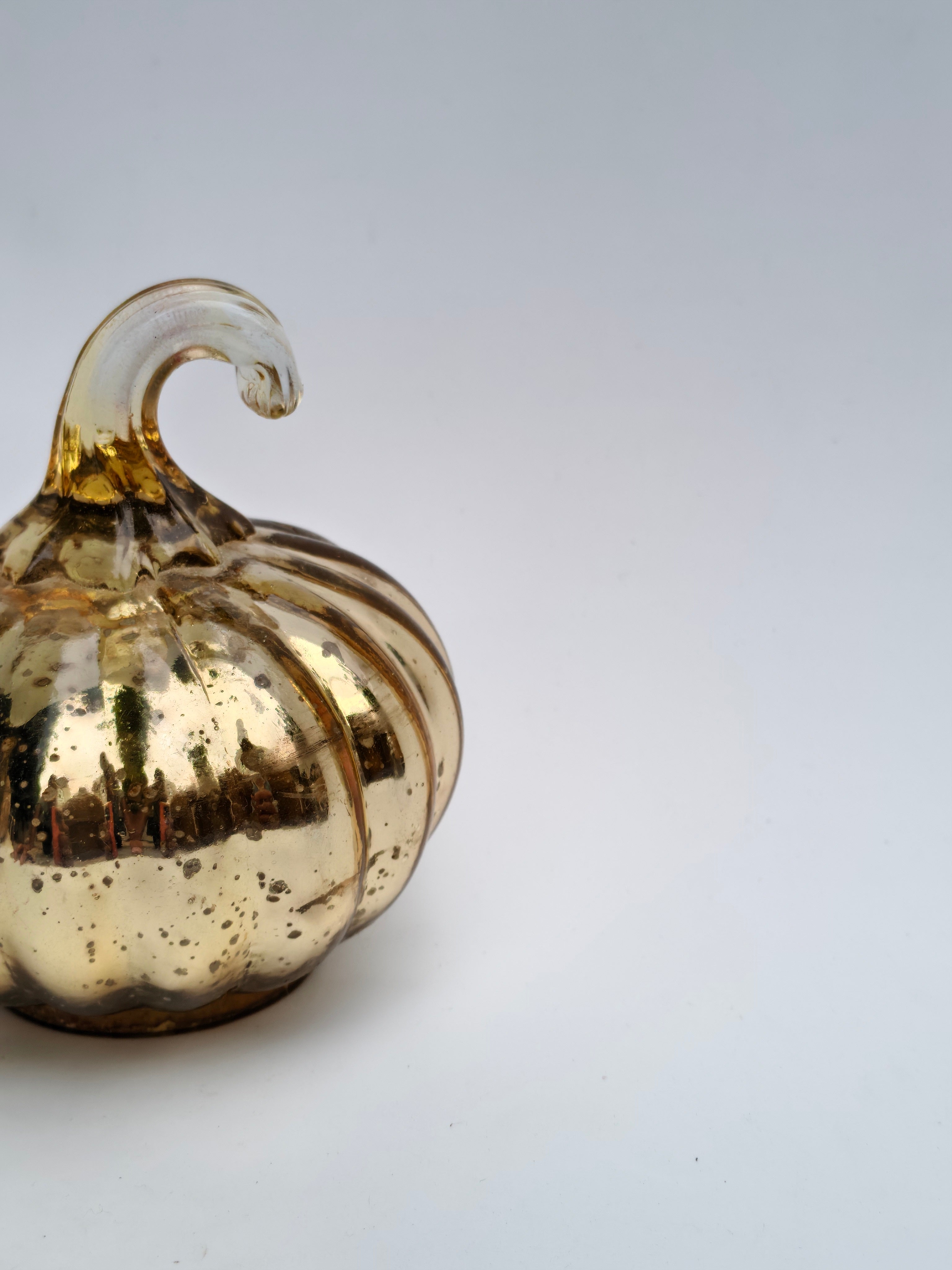Mini Gold Mercury Glass Pumpkin Decor
