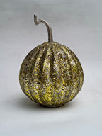 Large Glittered Gold & Silver Pumpkin Decor