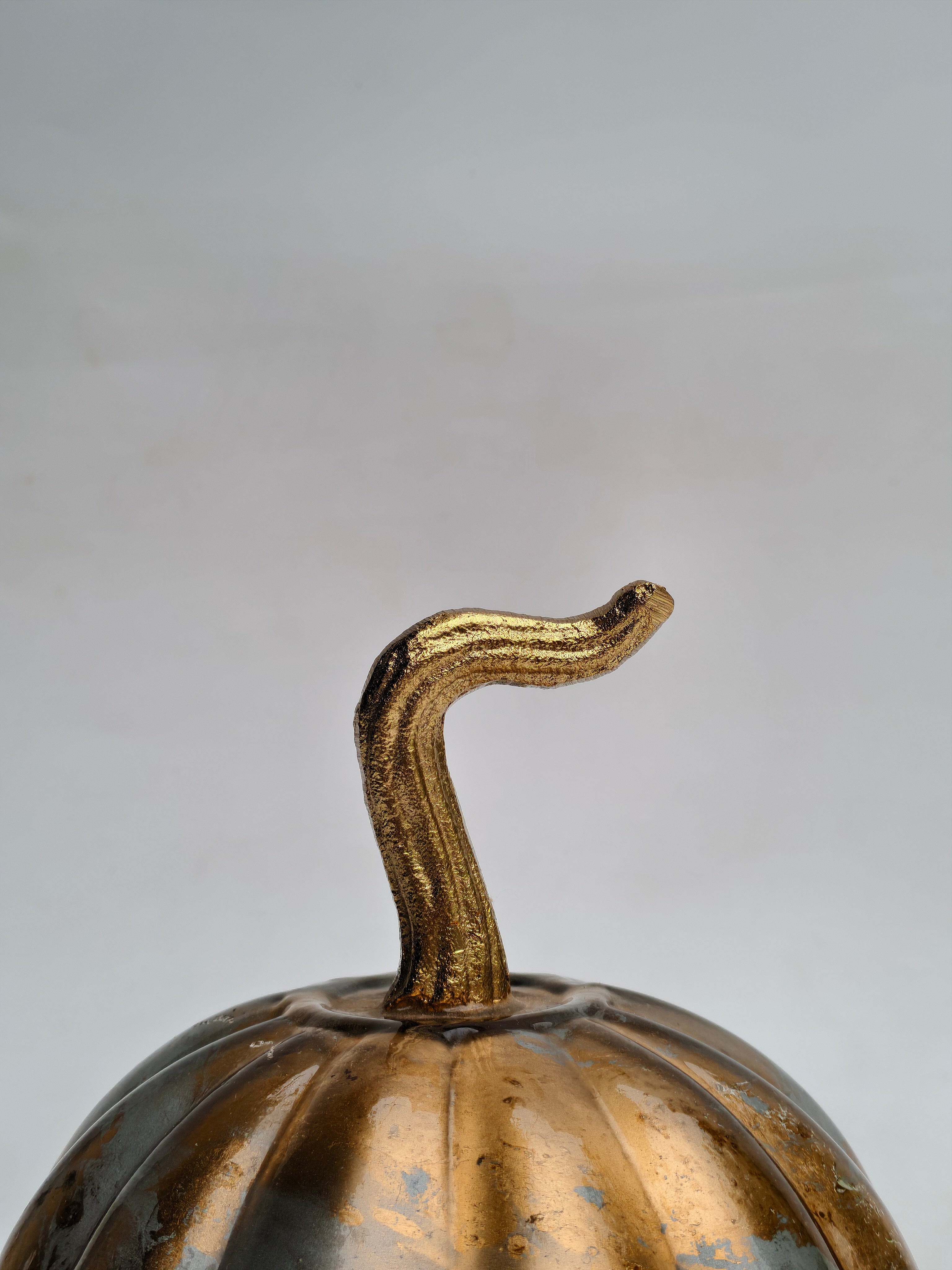 Gold & Silver Pumpkin Decor "Metallic Handcrafted Glass Showpiece"