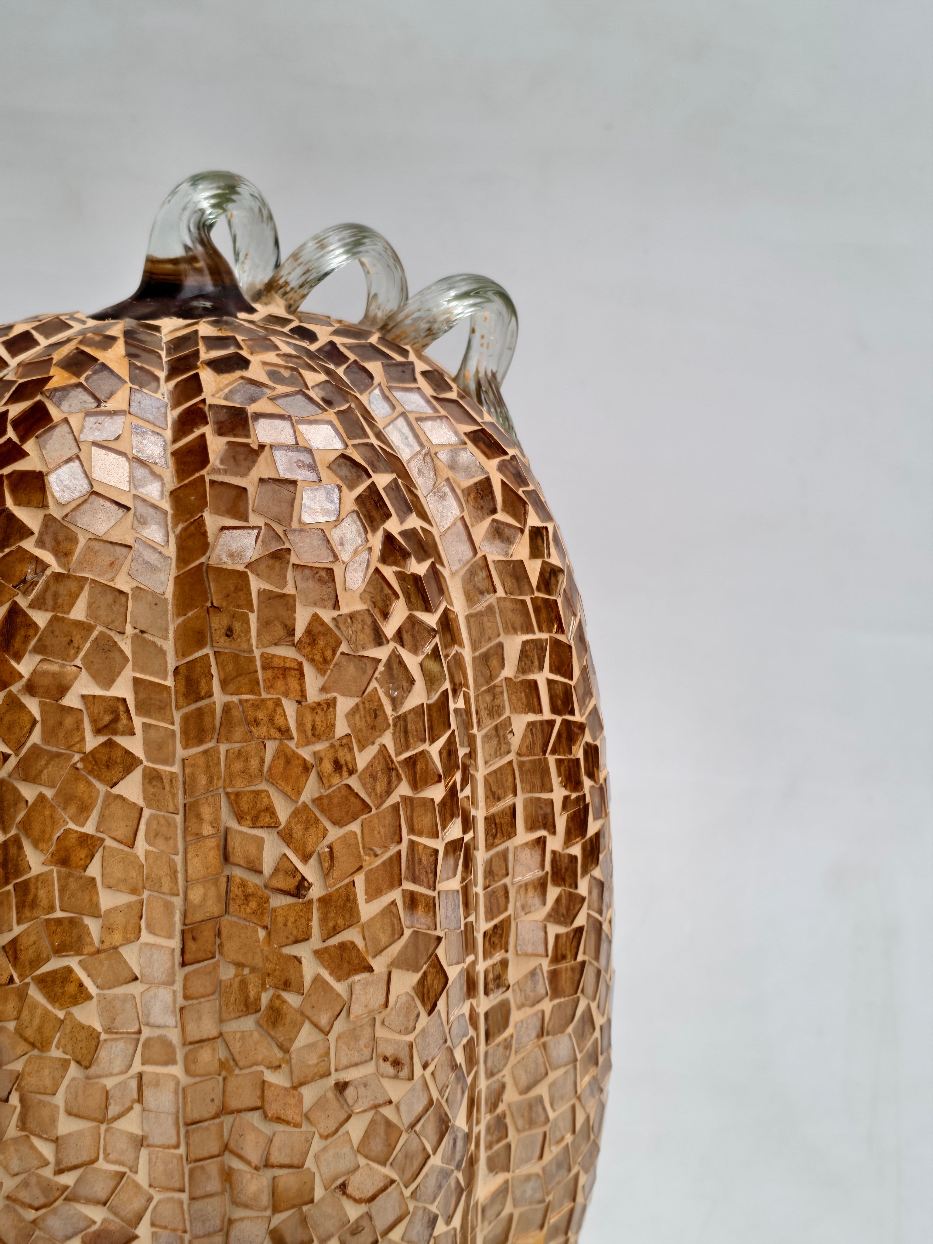 Handcrafted Mosaic Glass Pumpkin – Amber Glow Decorative Accent