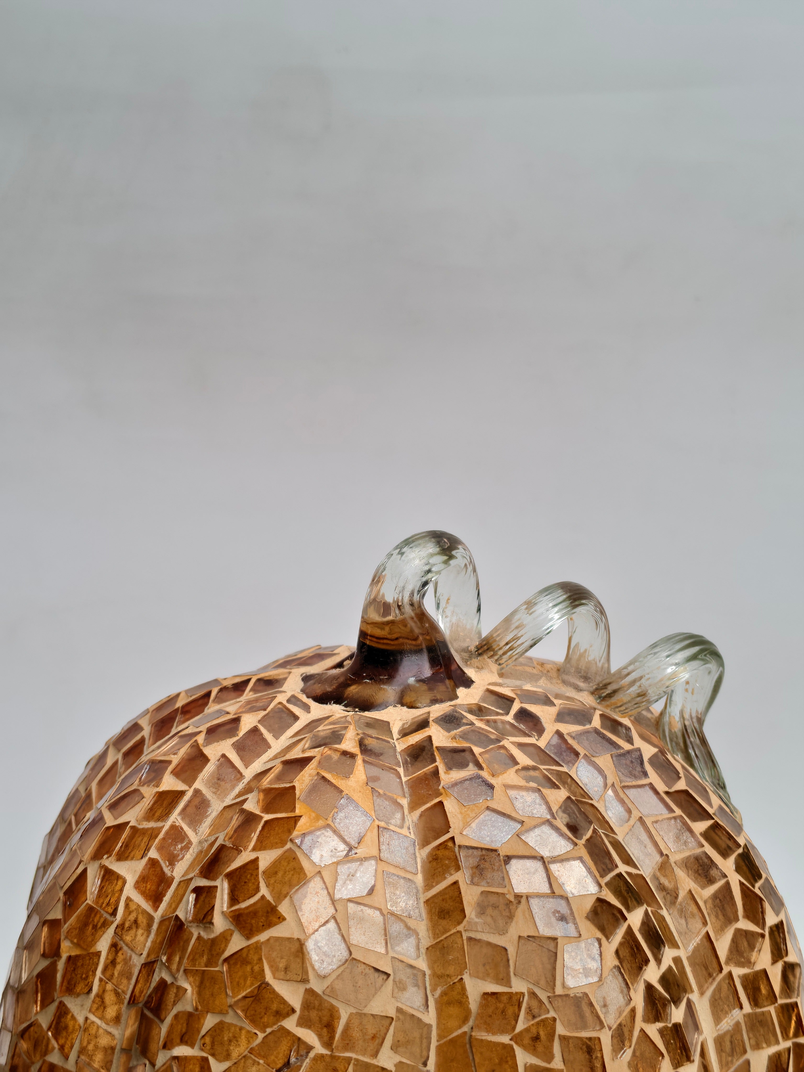 Handcrafted Mosaic Glass Pumpkin – Amber Glow Decorative Accent