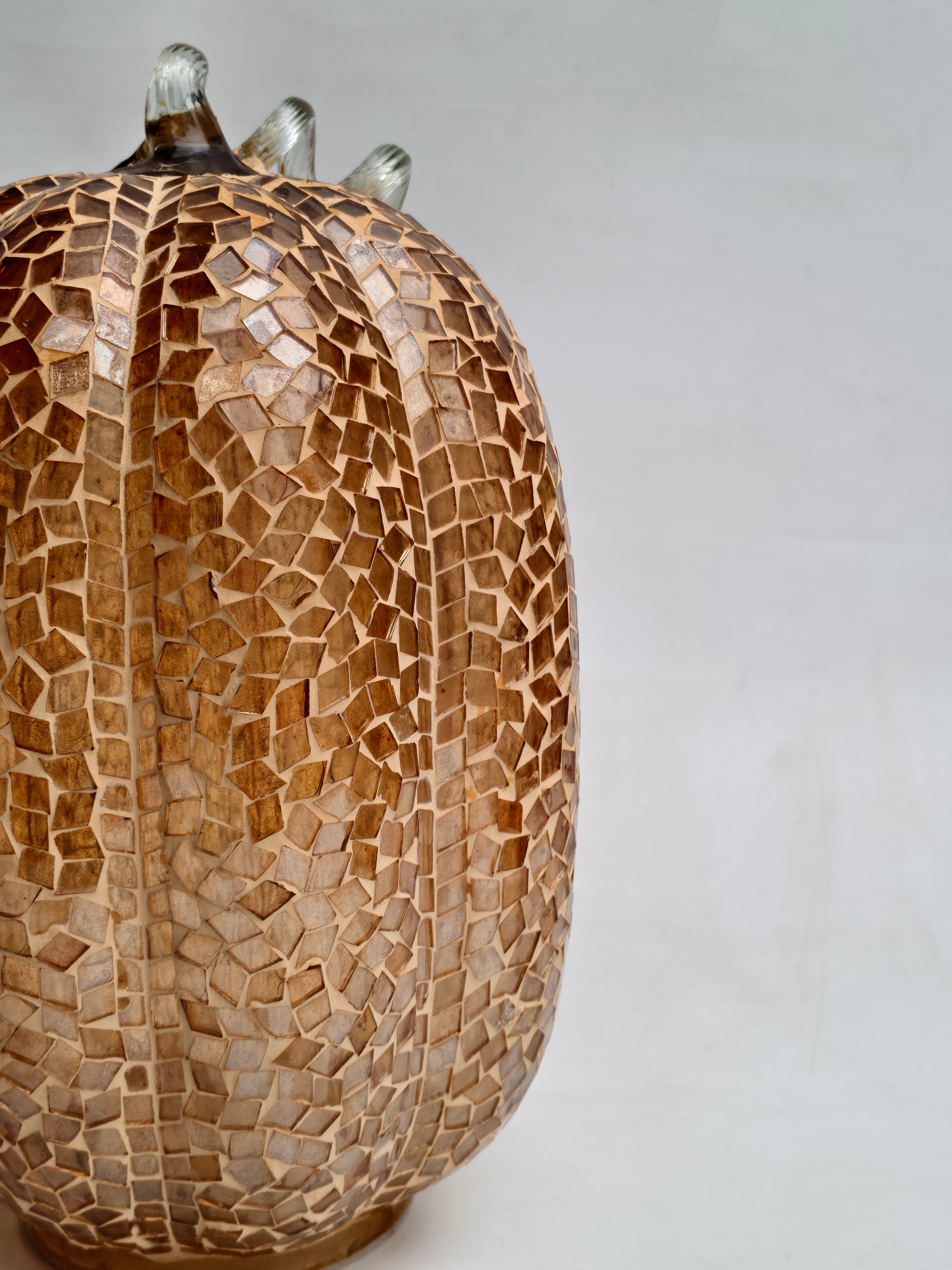 Handcrafted Mosaic Glass Pumpkin – Amber Glow Decorative Accent