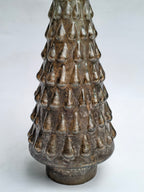 Antique Finish Metal Christmas Tree Décor | Hollow Base for Fairy Lights