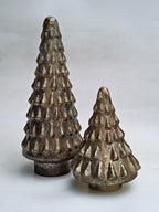 Antique Finish Metal Christmas Tree Décor | Hollow Base for Fairy Lights