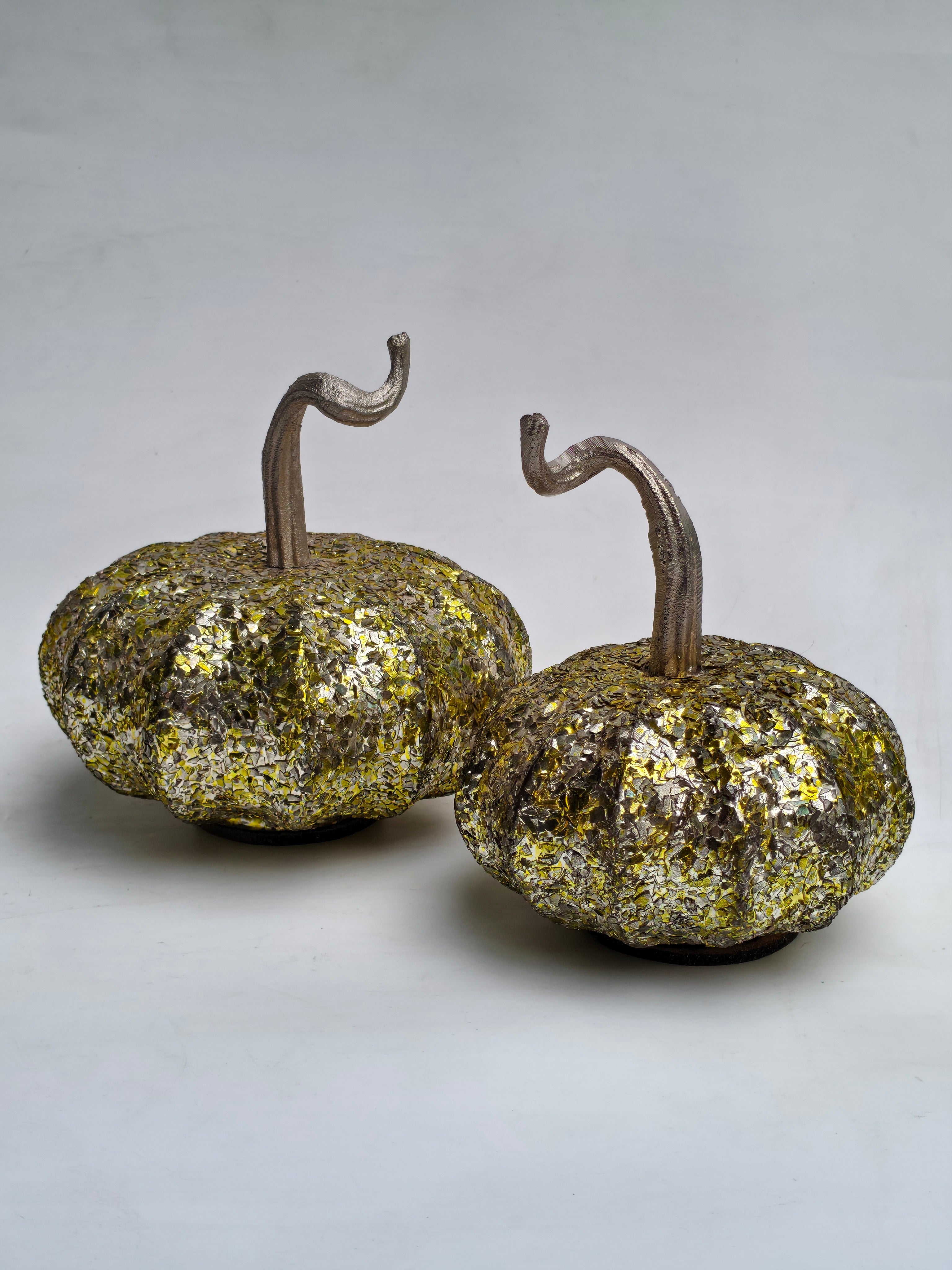 Golden Mosaic Pumpkin Set of 2 – Festive Home Décor