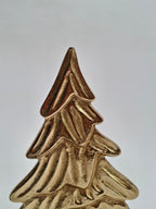 Golden Metal Christmas Tree with Wooden Base | Festive Table Décor
