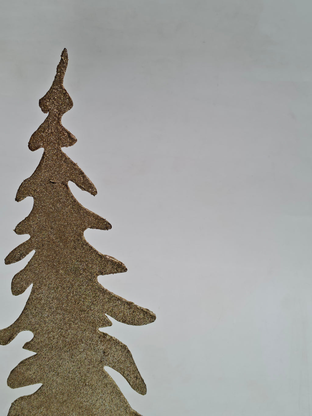 Glittered Golden Christmas Tree on Wooden Base