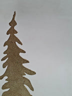 Glittered Golden Christmas Tree on Wooden Base