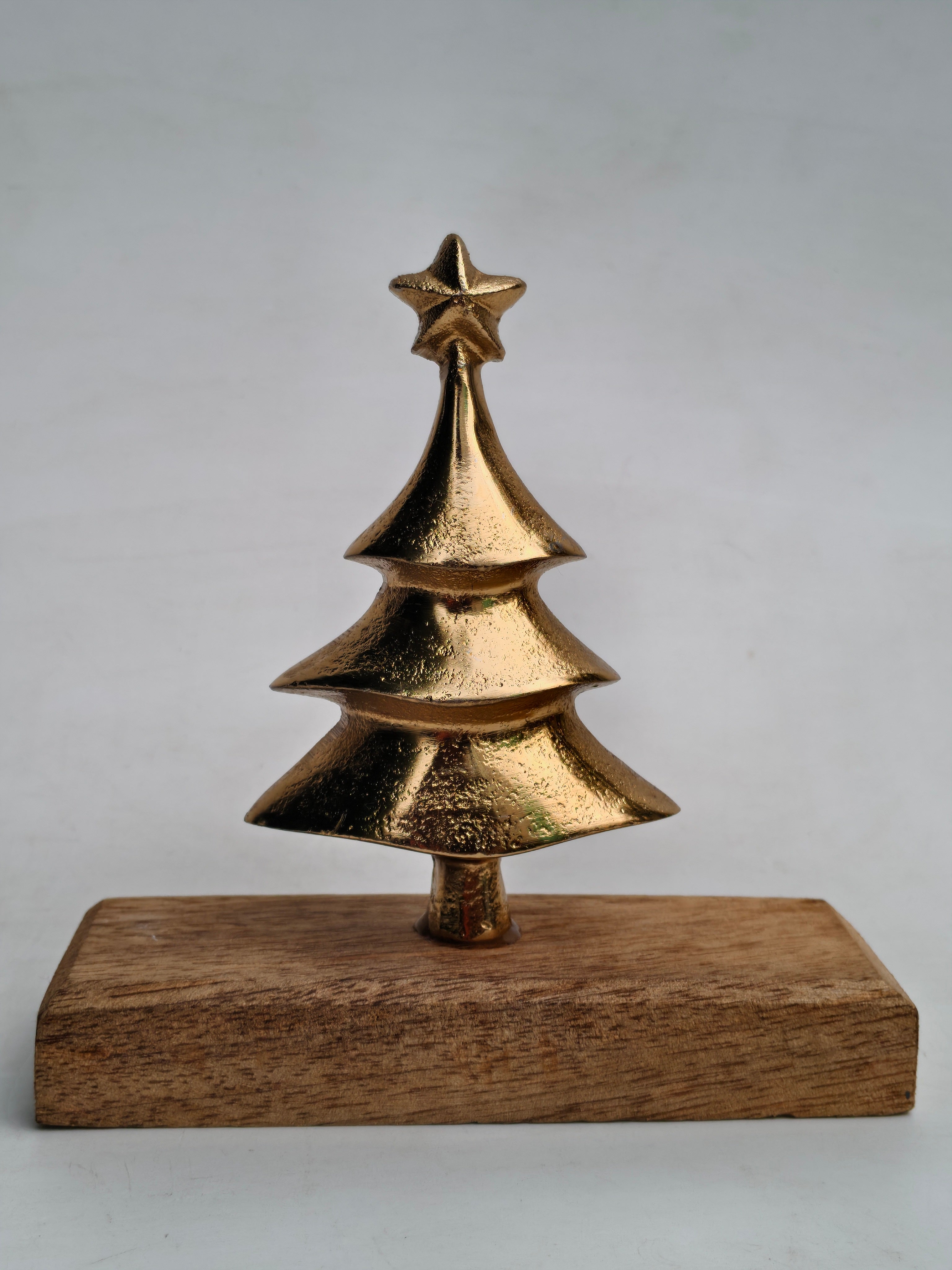 Golden Metal Christmas Tree with Star