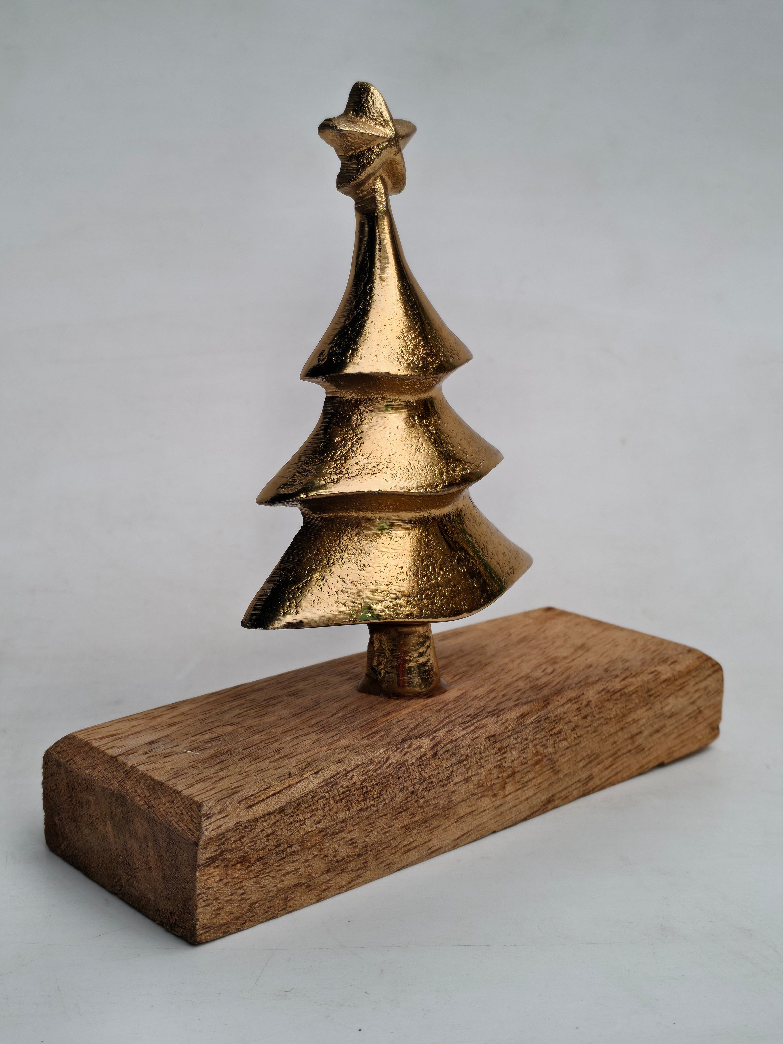 Golden Metal Christmas Tree with Star