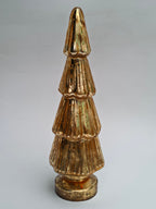 Golden Glass Christmas Tree Decor - Fairy Light Insert Decor