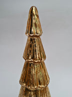 Golden Glass Christmas Tree Decor - Fairy Light Insert Decor