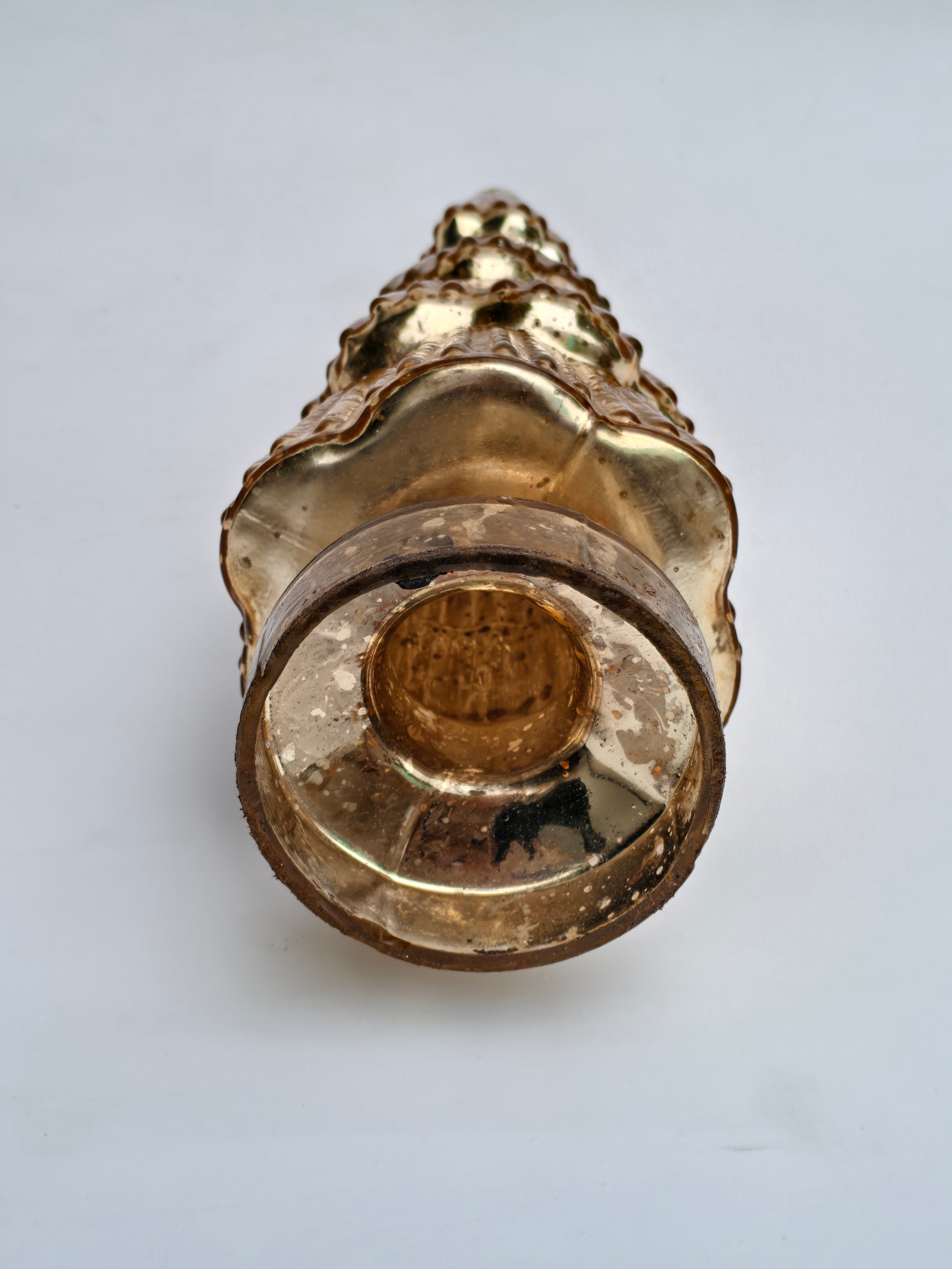 Golden Glass Christmas Tree Decor - Fairy Light Insert Decor