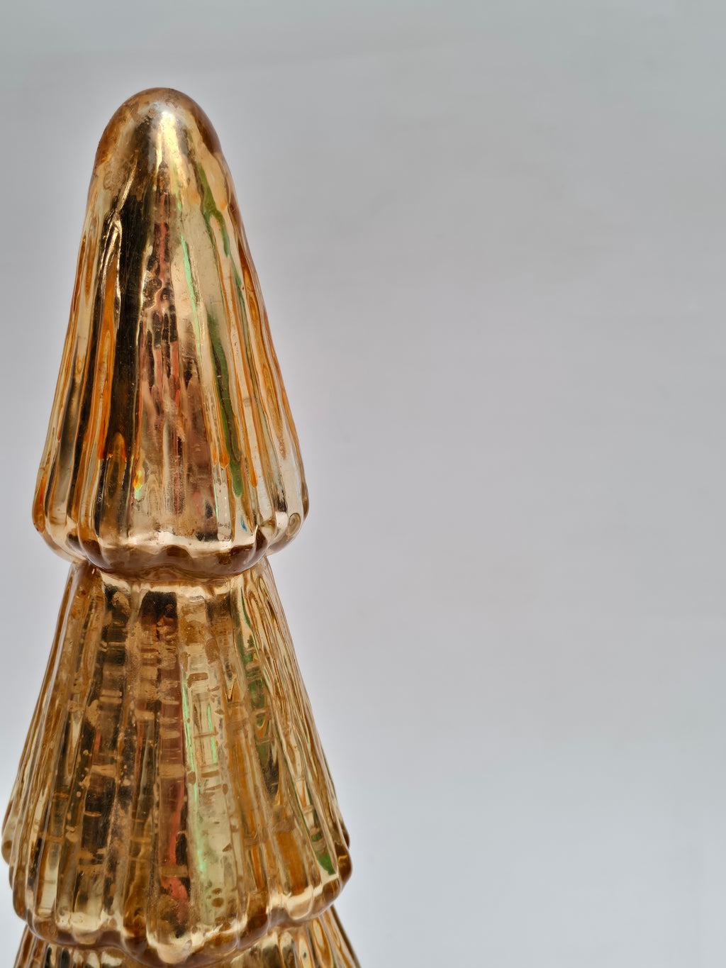 Golden Glass Christmas Tree Decor - Fairy Light Insert Decor