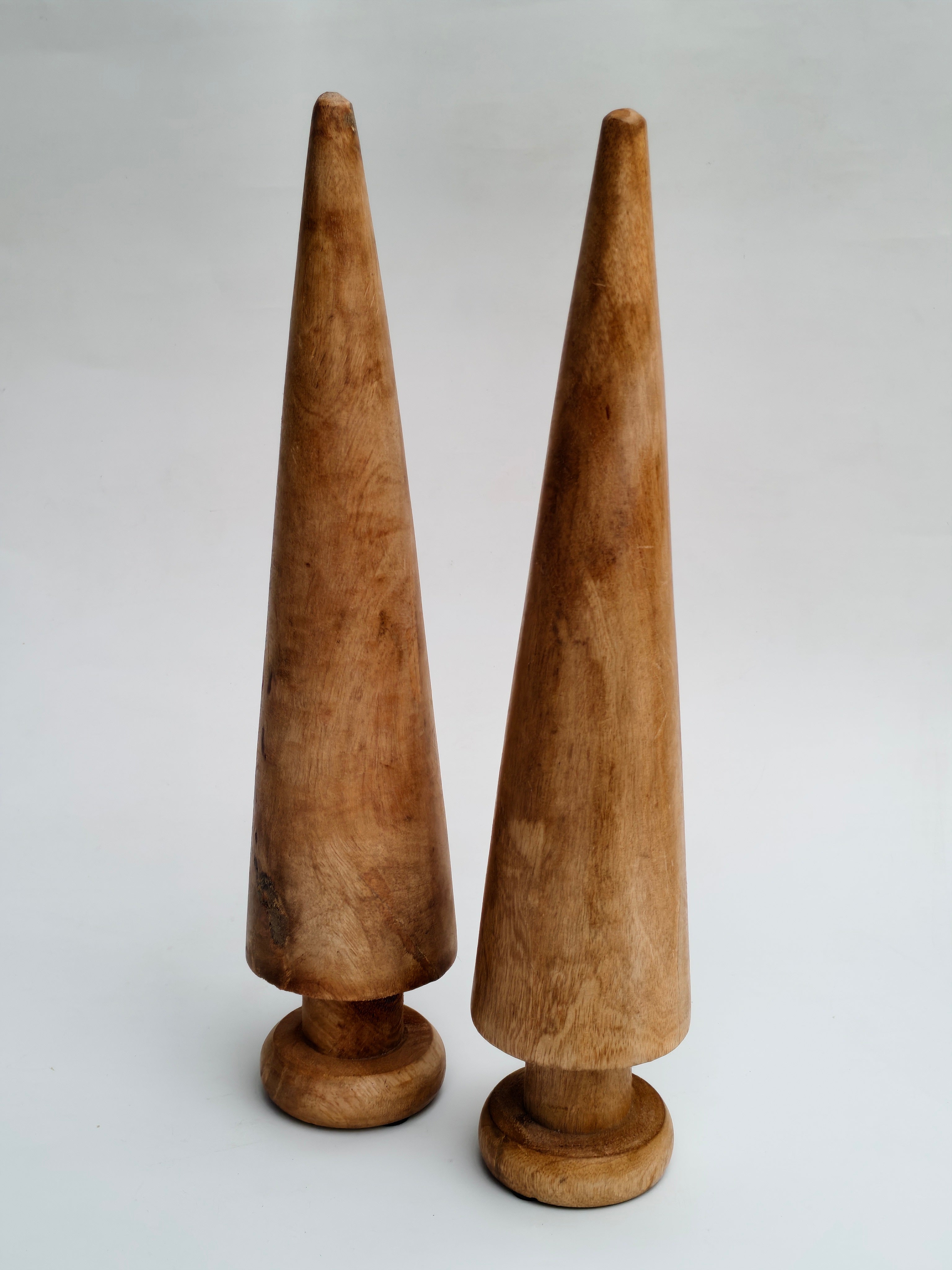 Natural Wooden Cone Tree Sculpture