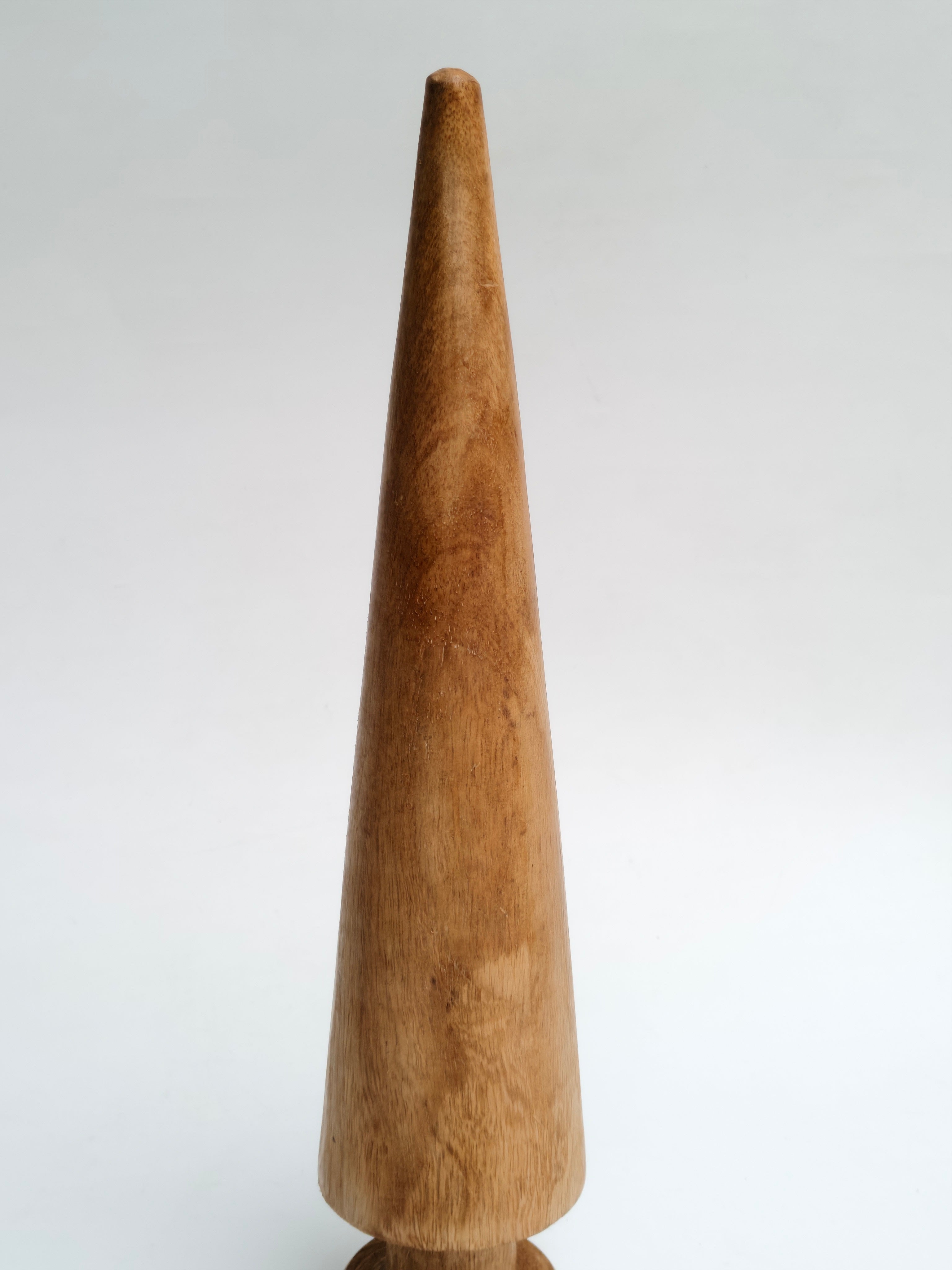 Natural Wooden Cone Tree Sculpture