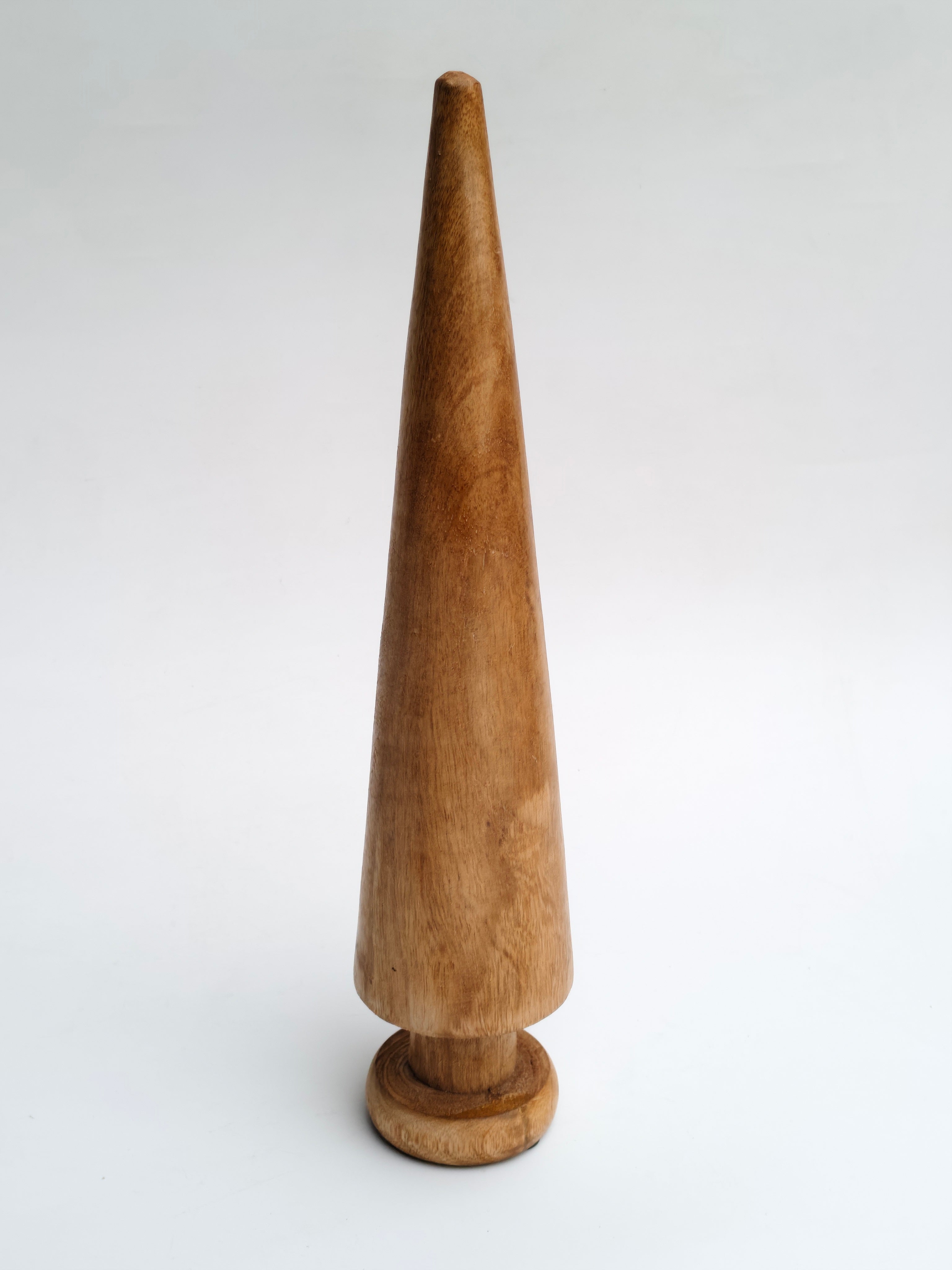 Natural Wooden Cone Tree Sculpture