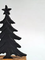 Black Iron Christmas Tree with Wooden Base