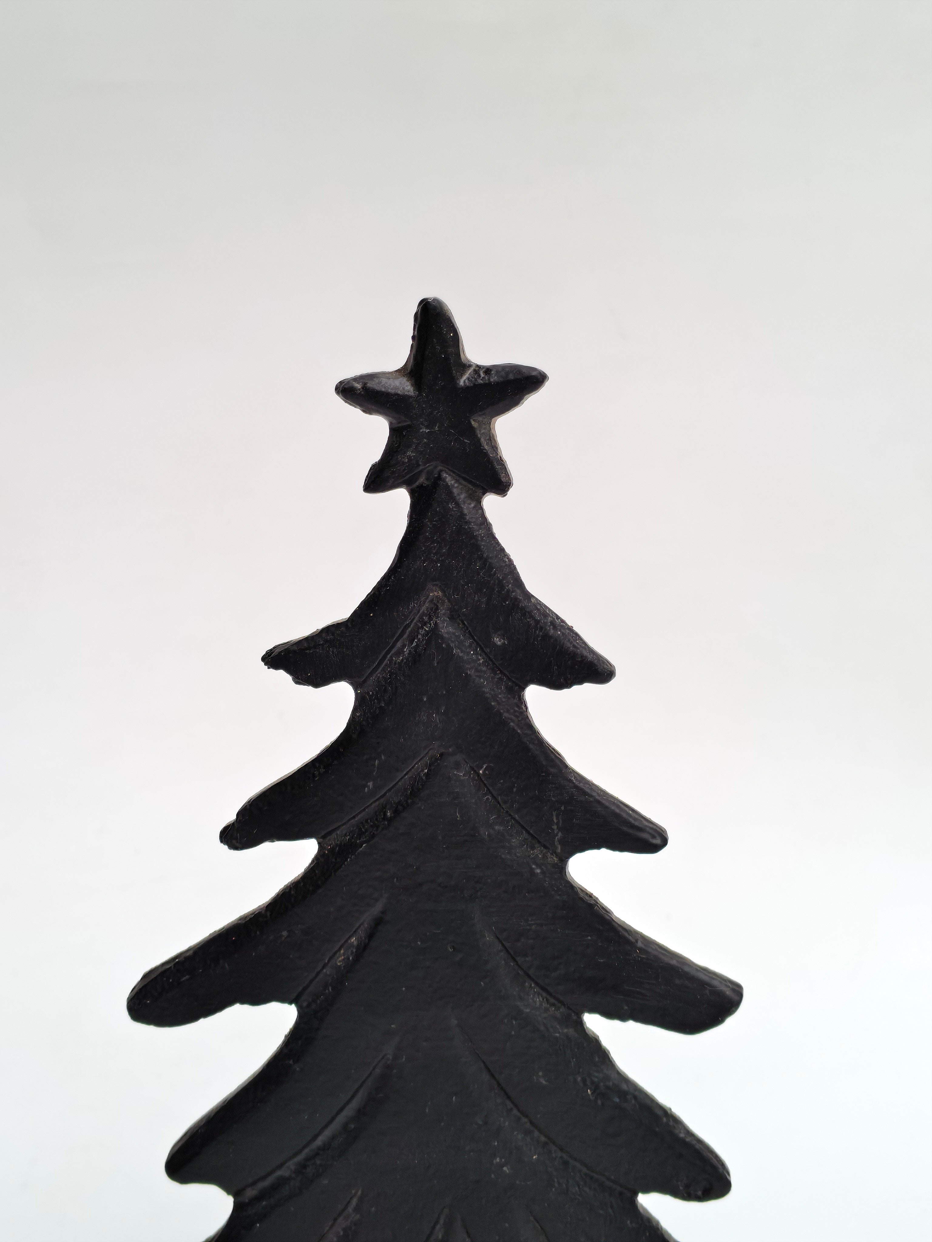 Black Iron Christmas Tree with Wooden Base