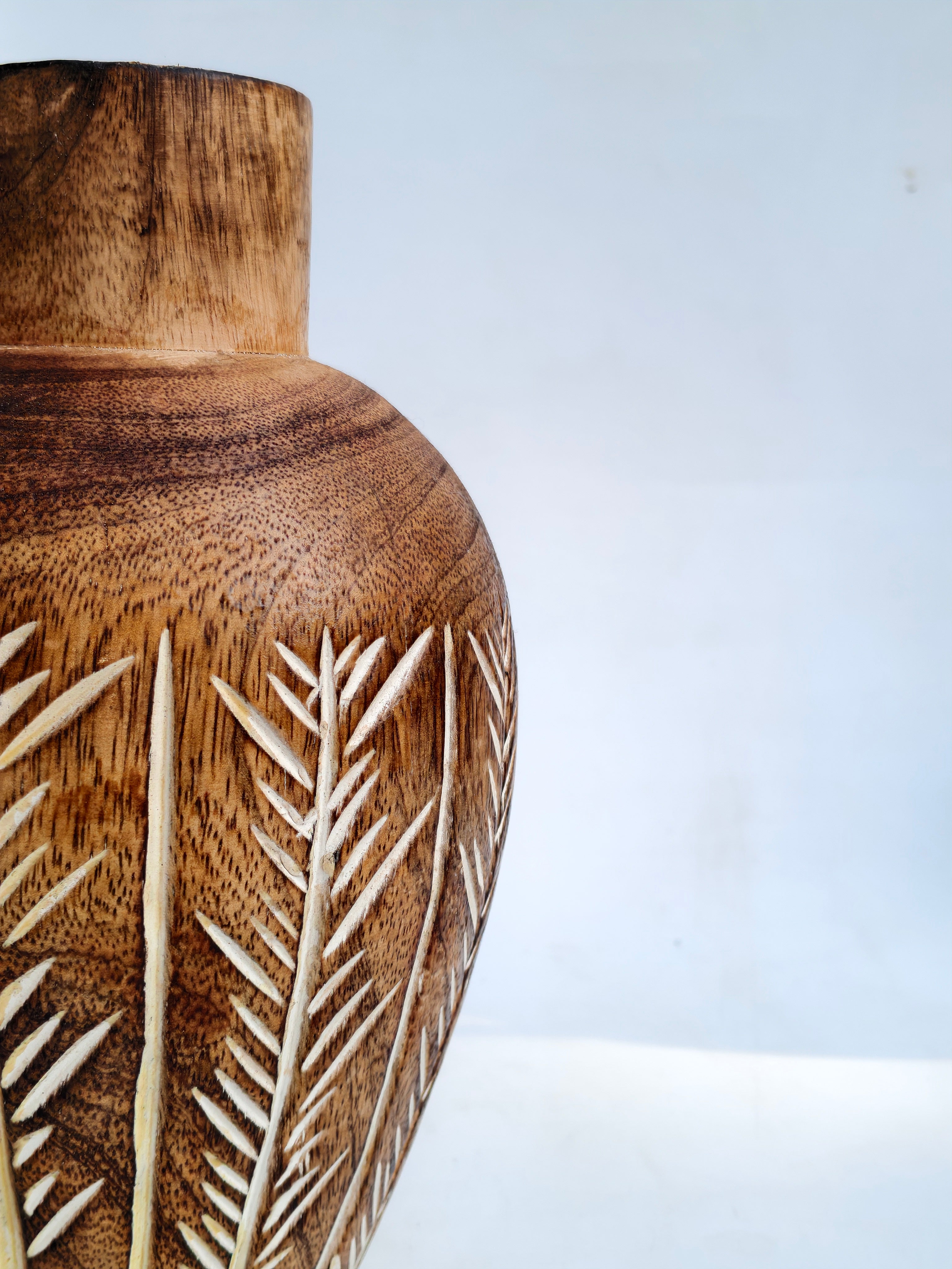 Carved Wooden Decorative Vase