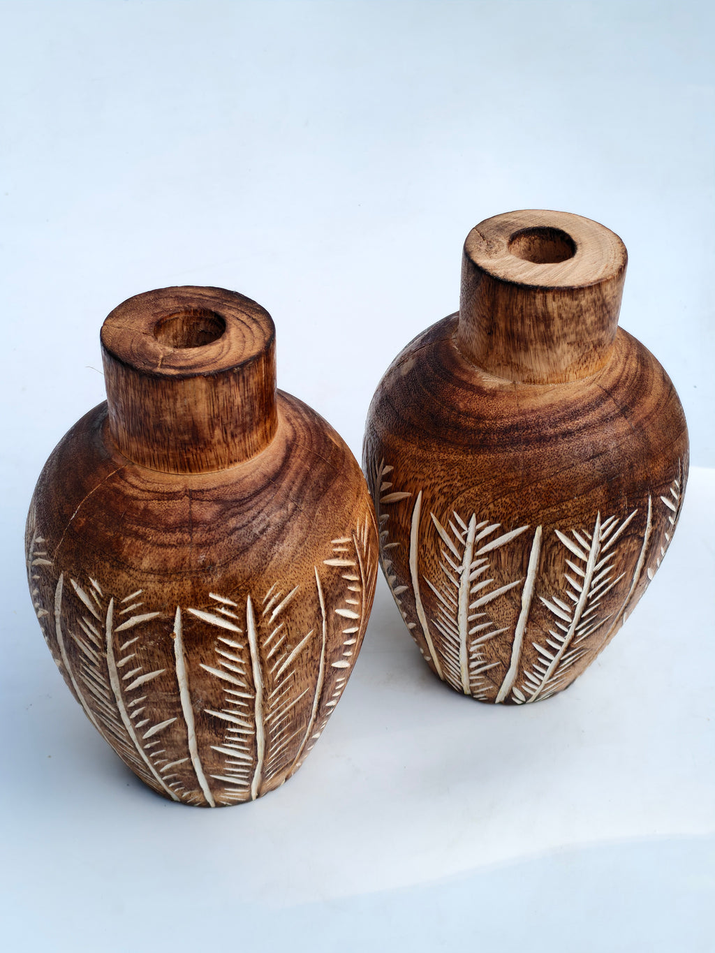 Carved Wooden Decorative Vase
