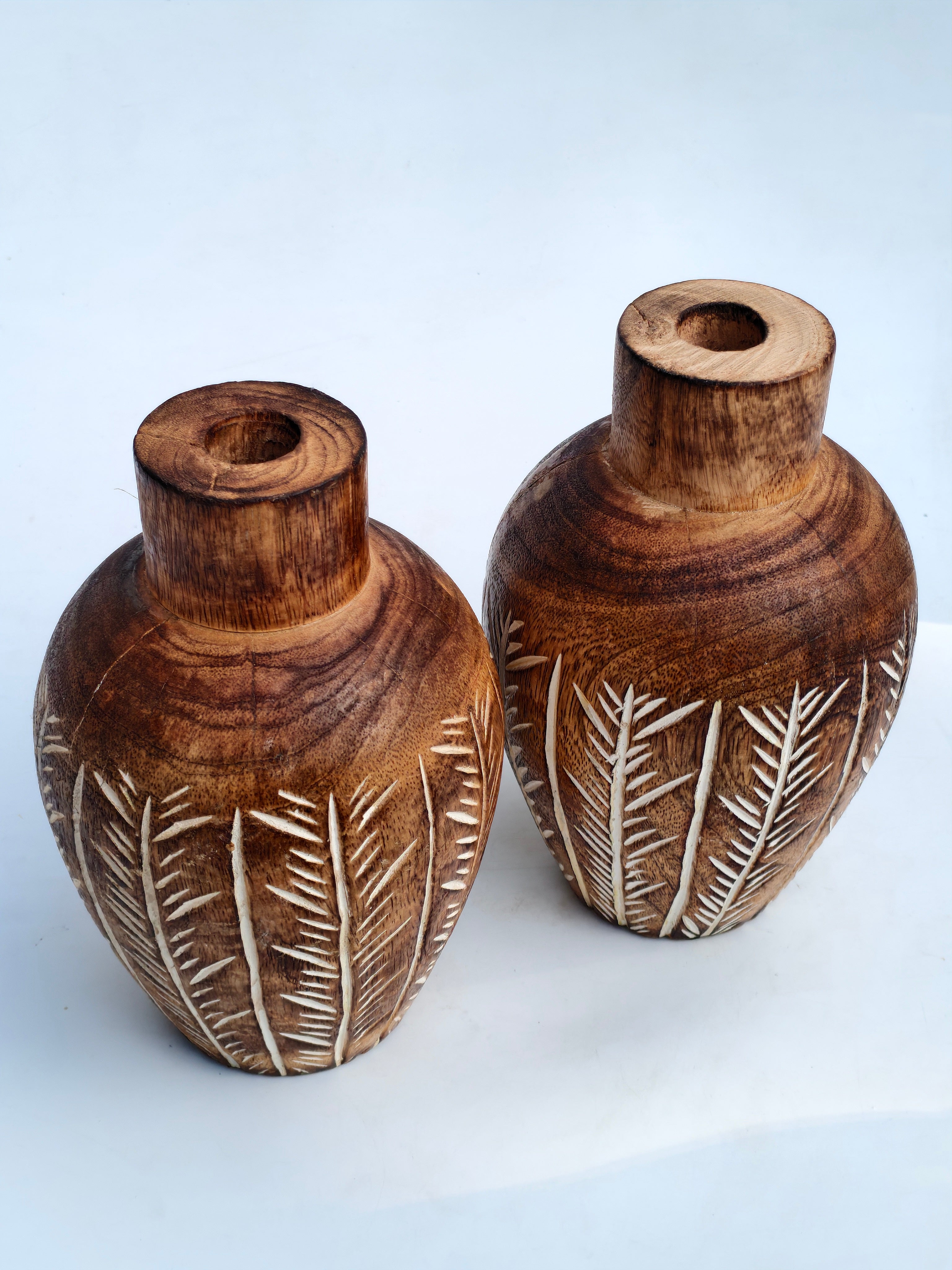 Carved Wooden Decorative Vase
