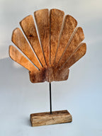 Wooden Shell Sculpture on Stand