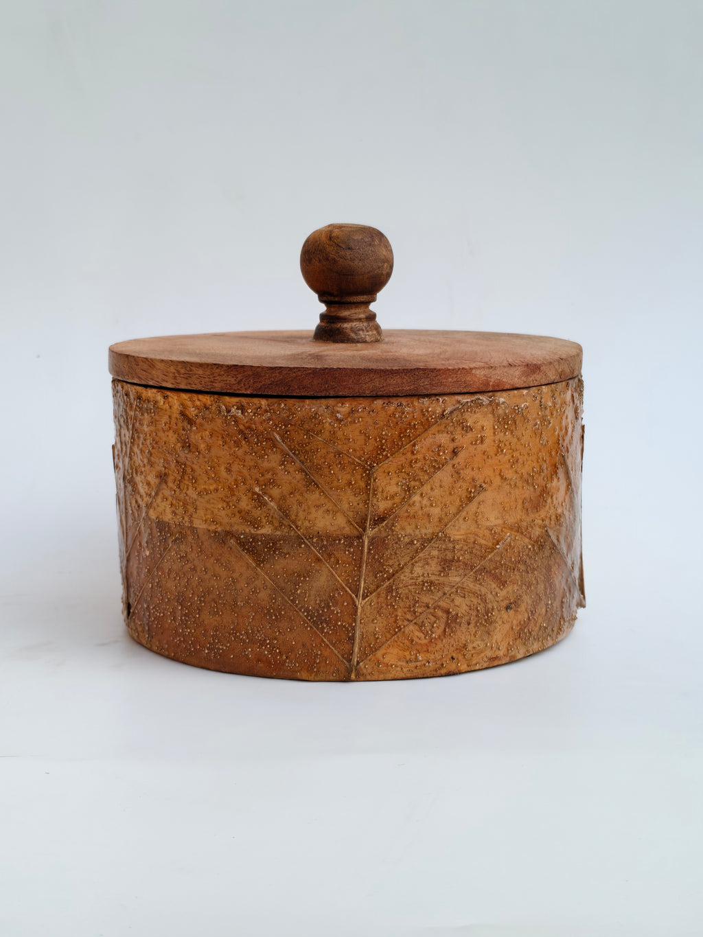 Handcrafted Wooden Storage Box with Lid | Rustic Natural Wood Organizer