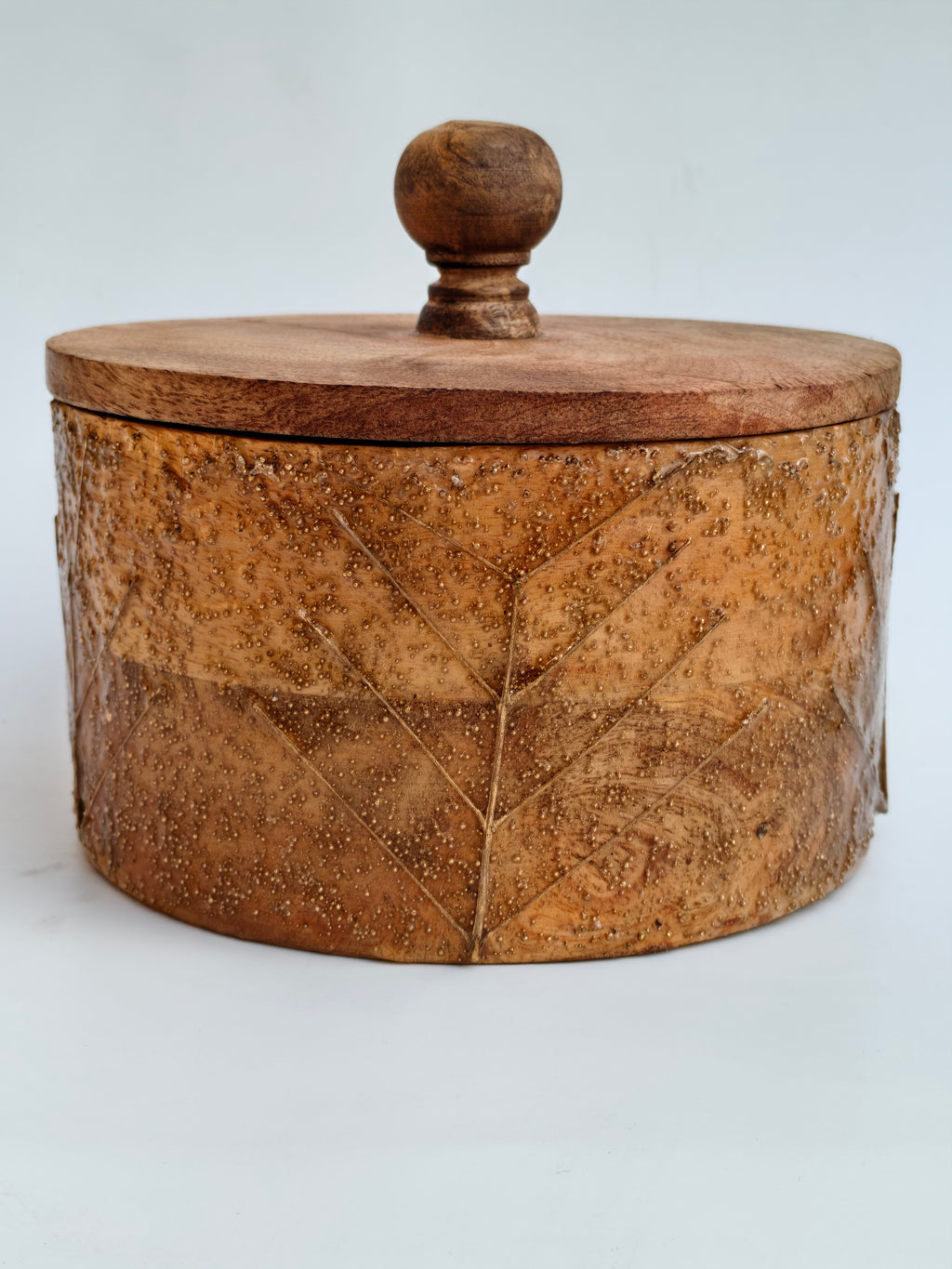 Handcrafted Wooden Storage Box with Lid | Rustic Natural Wood Organizer