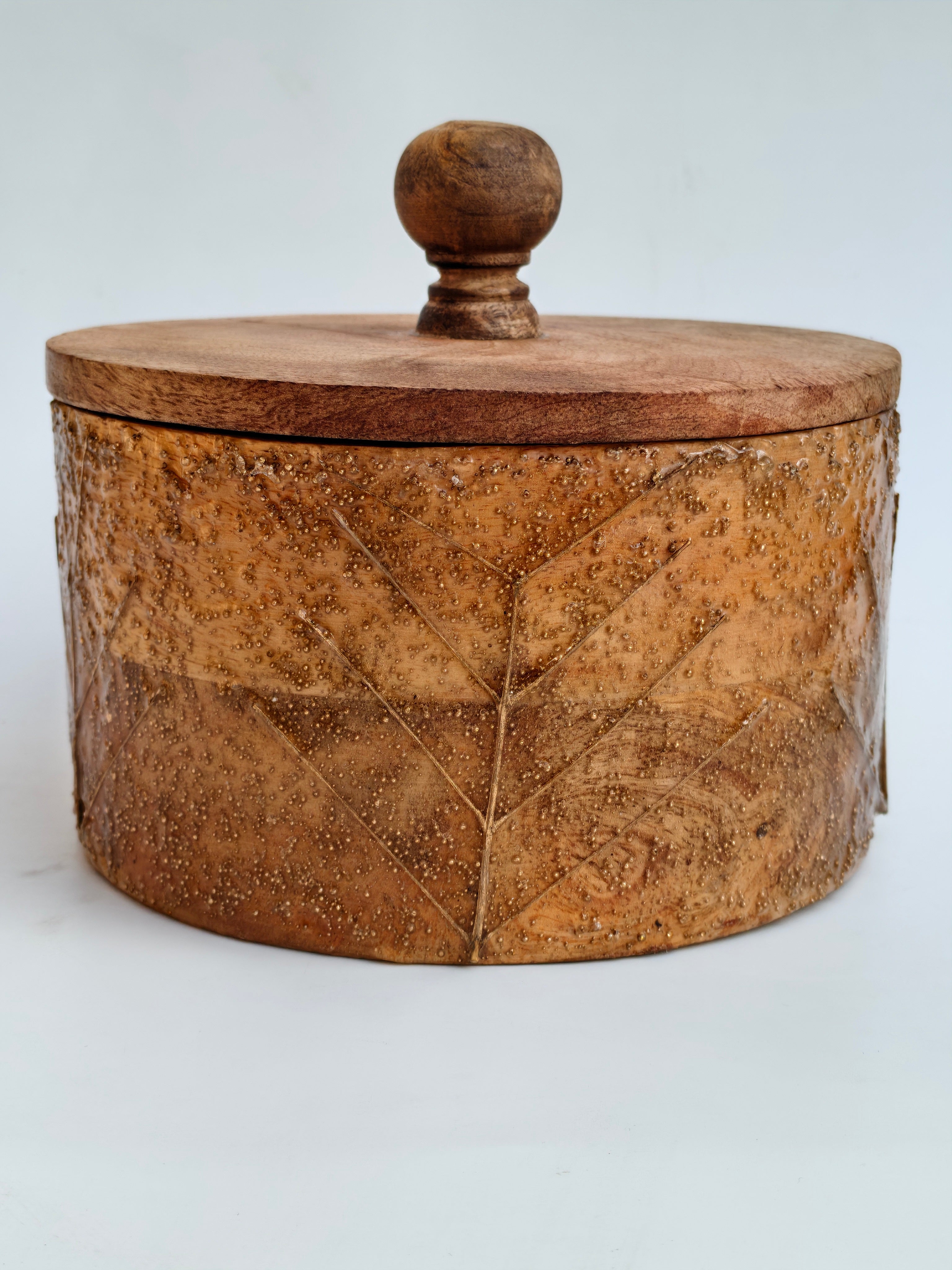 Handcrafted Wooden Storage Box with Lid | Rustic Natural Wood Organizer