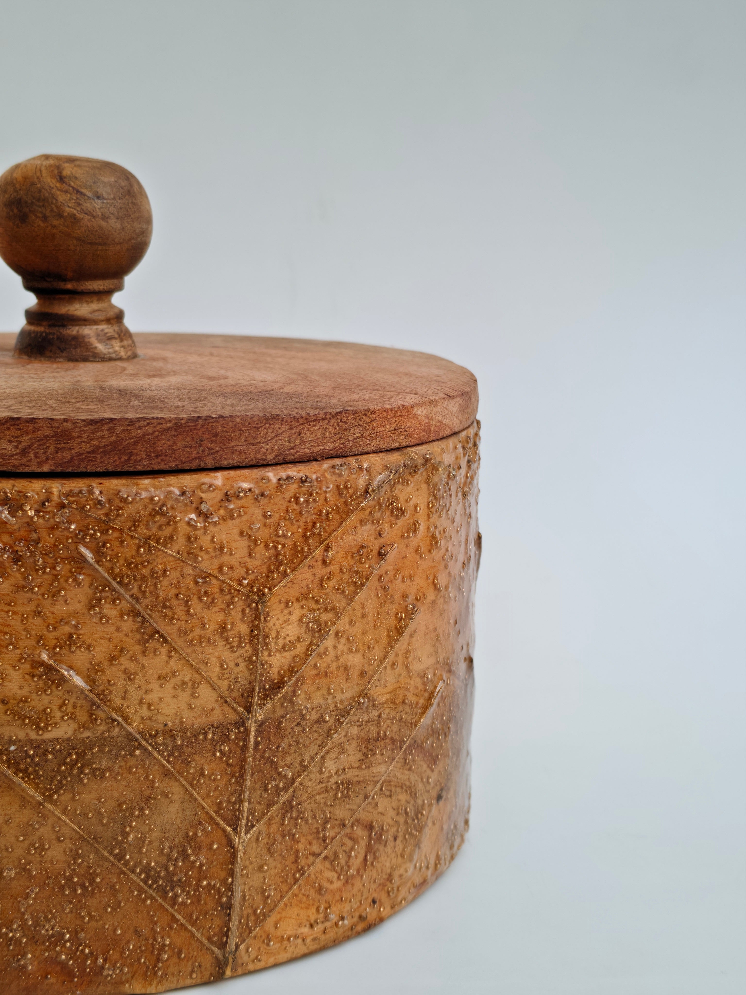 Handcrafted Wooden Storage Box with Lid | Rustic Natural Wood Organizer