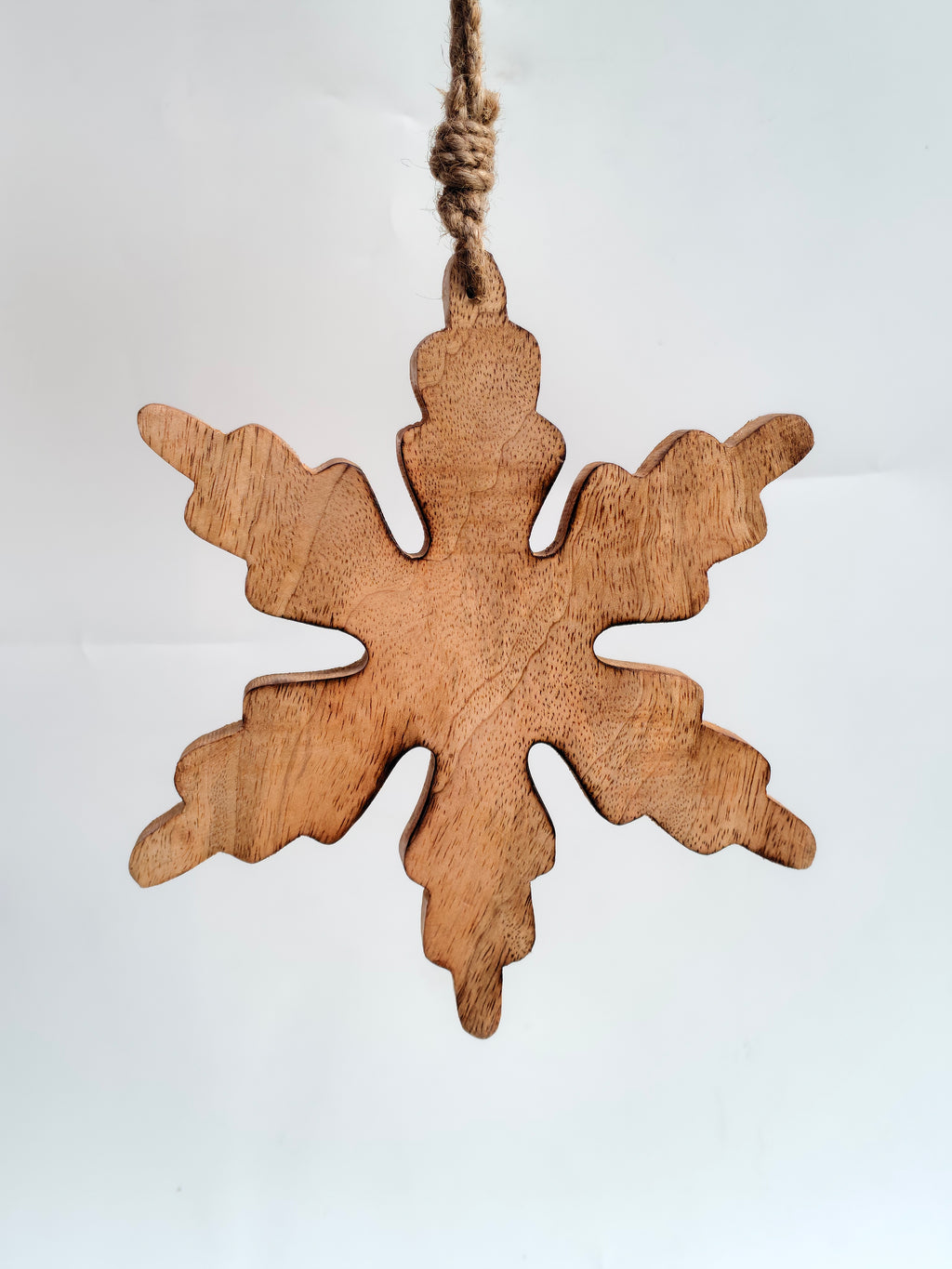 Handcrafted Wooden Snowflake Hanging Décor | Natural Rustic Ornament