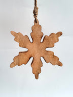 Handcrafted Wooden Snowflake Hanging Décor | Natural Rustic Ornament