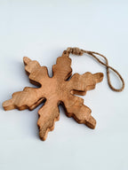 Handcrafted Wooden Snowflake Hanging Décor | Natural Rustic Ornament