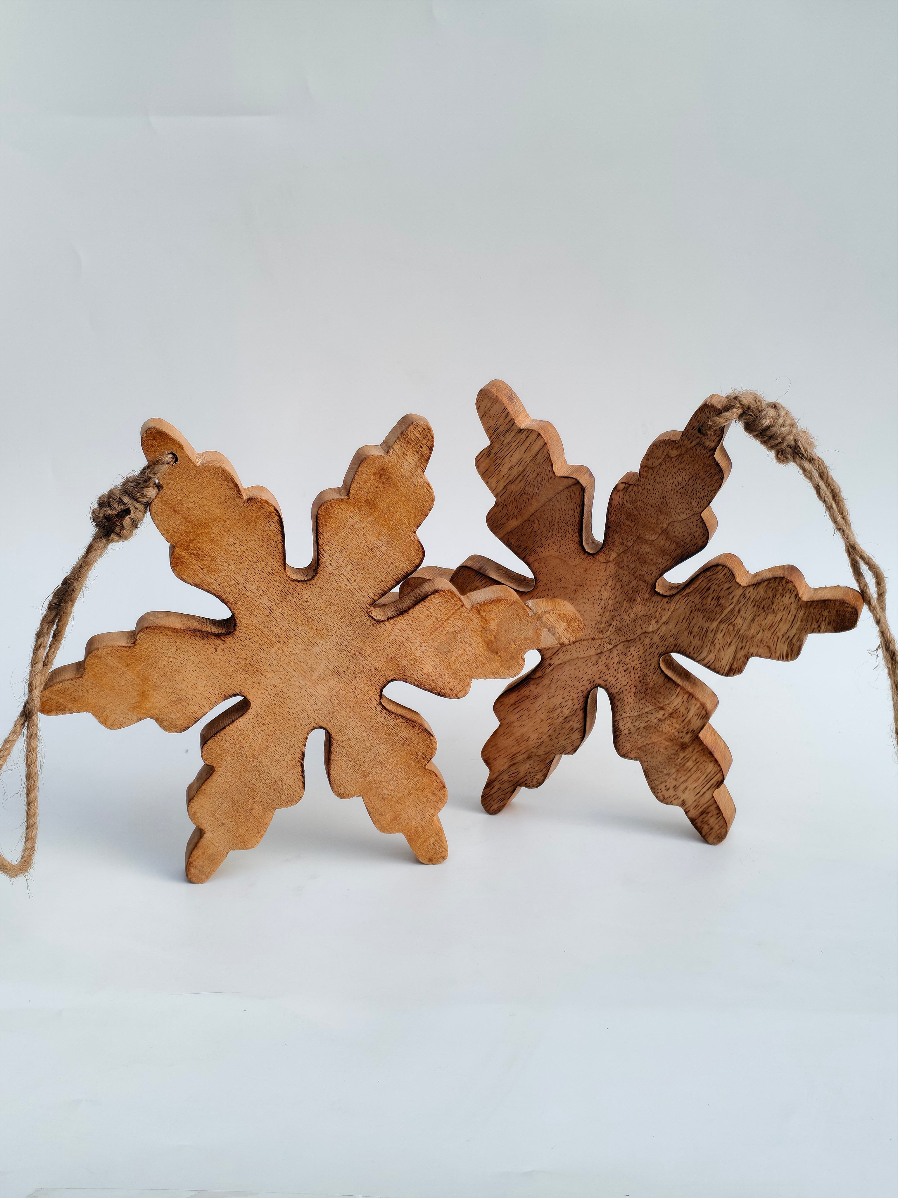 Handcrafted Wooden Snowflake Hanging Décor | Natural Rustic Ornament