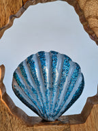 Wooden Ring Table Décor & Wall Hanging with Metal Sea Shell