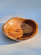 Handcrafted Wooden Serving Bowl Set (Set of 2) | Natural Wood Deep Serving & Fruit Bowls
