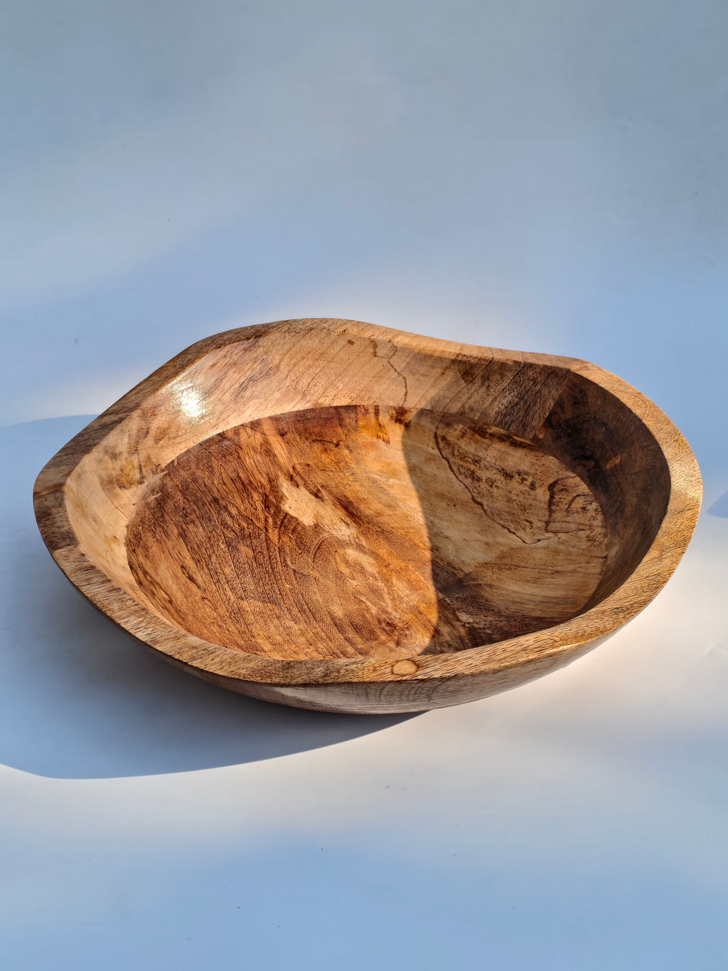 Handcrafted Wooden Serving Bowl Set (Set of 2) | Natural Wood Deep Serving & Fruit Bowls