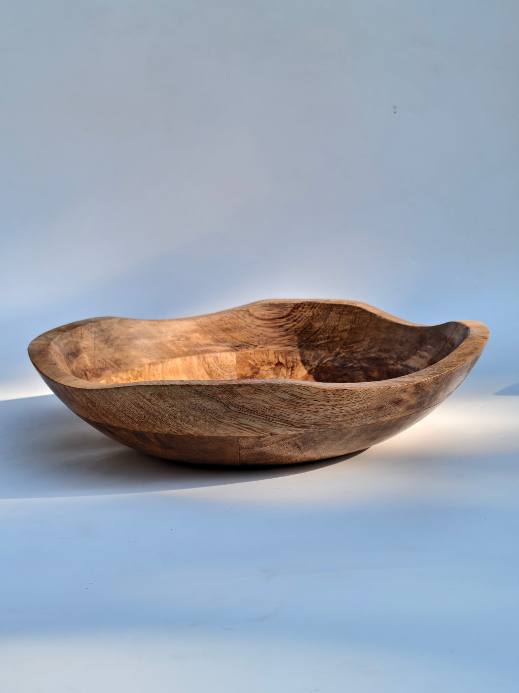 Handcrafted Wooden Serving Bowl Set (Set of 2) | Natural Wood Deep Serving & Fruit Bowls
