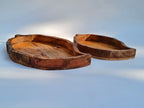 Handcrafted Wooden Leaf Serving Bowl Set (Set of 2) | Natural Wood Decorative Snack & Fruit Platters