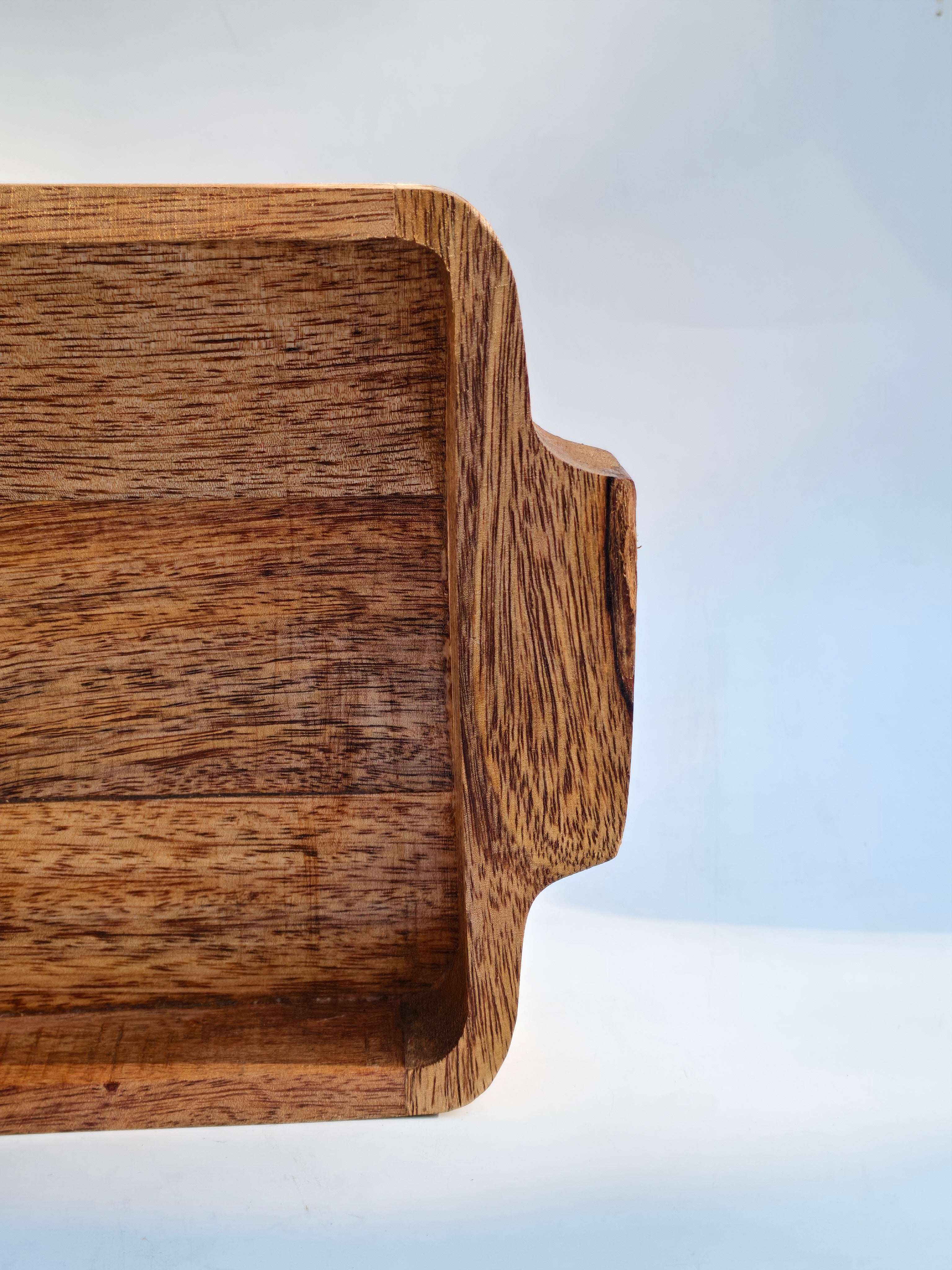 Handcrafted Wooden Serving Tray with Handles