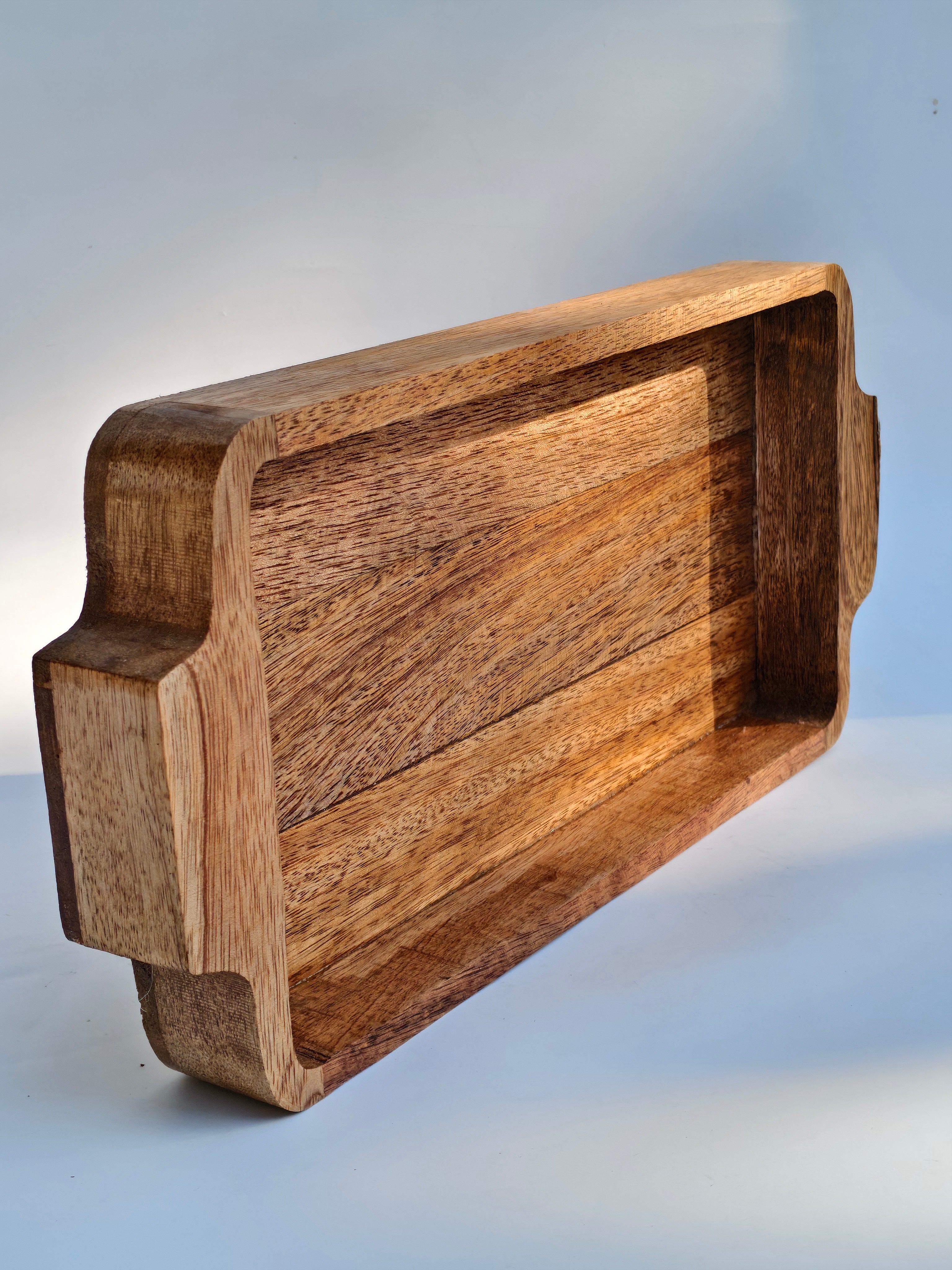 Handcrafted Wooden Serving Tray with Handles